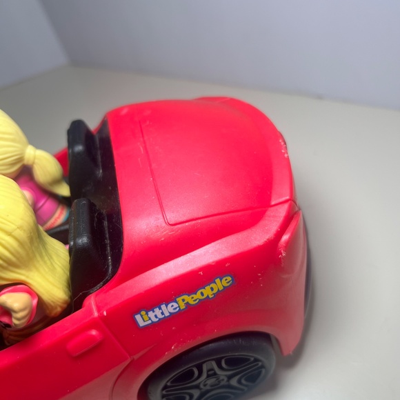 Fisher Price Little People Hot Pink Barbie Convertible With Two Barbie Figures - Picture 2 of 4